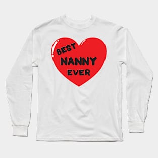 Best Nanny Ever doodle hand drawn design Long Sleeve T-Shirt